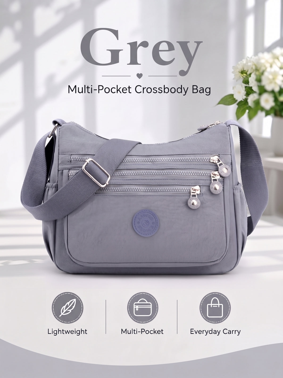 💖 Everyday Favorite Nylon Crossbody Bag with Multi-Pocket Storage