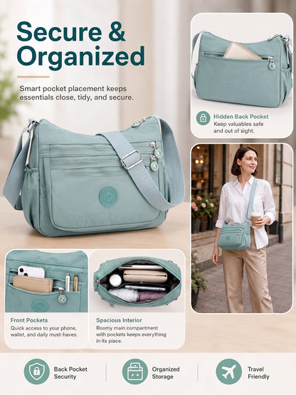 💖 Everyday Favorite Nylon Crossbody Bag with Multi-Pocket Storage