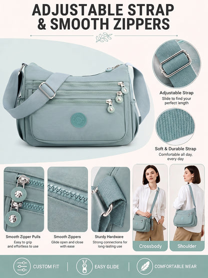 💖 Everyday Favorite Nylon Crossbody Bag with Multi-Pocket Storage