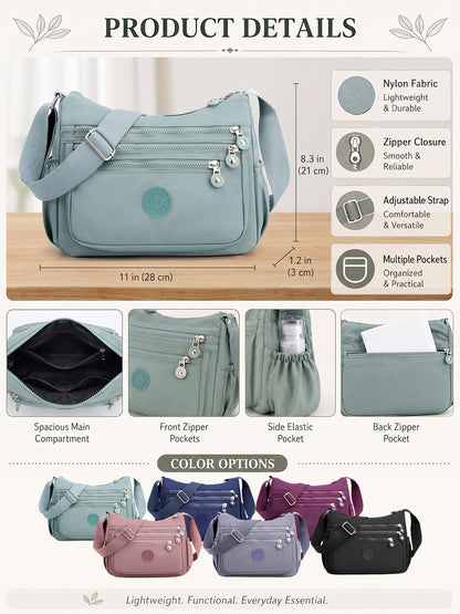 💖 Everyday Favorite Nylon Crossbody Bag with Multi-Pocket Storage