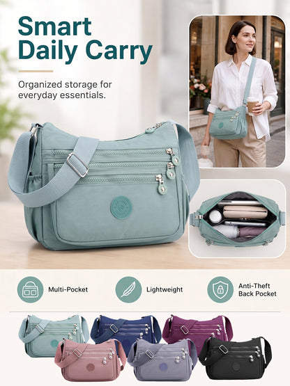 💖 Everyday Favorite Nylon Crossbody Bag with Multi-Pocket Storage