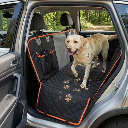 Black and Orange Pet Car Seat Cover
