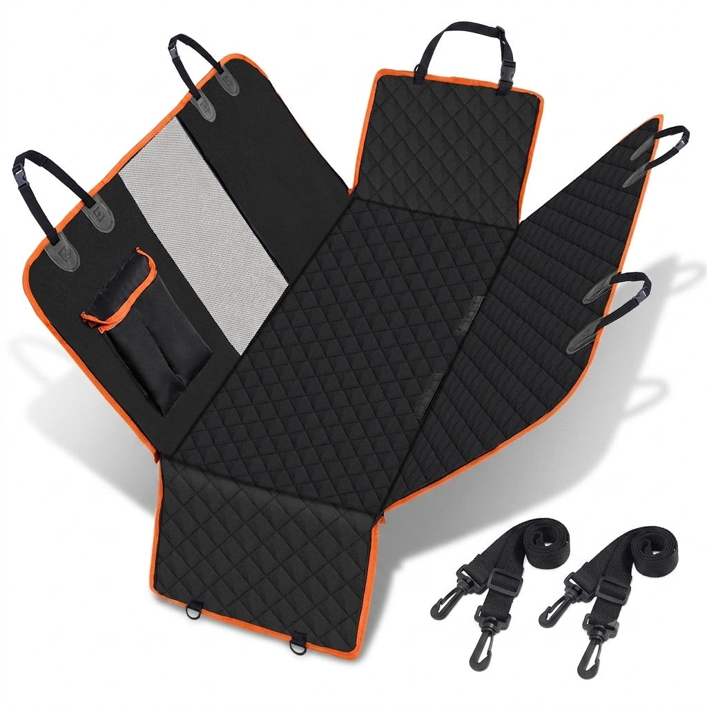 Black and Orange Pet Car Seat Cover