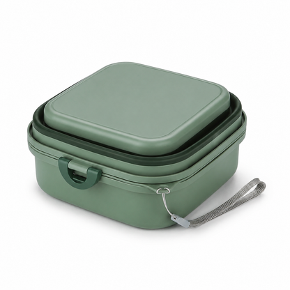 Green 400 ml Foldable Double Pet Bowl