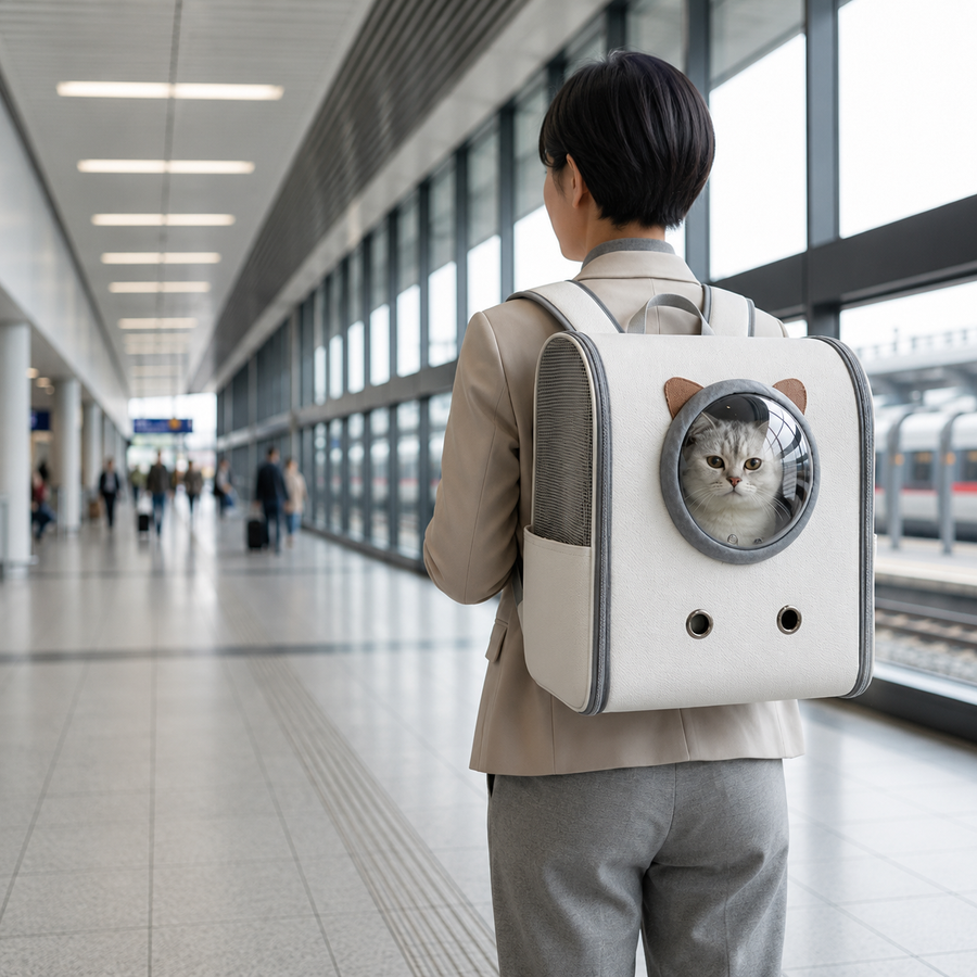 Large Anti-Stress Pet Backpack with Side Pocket