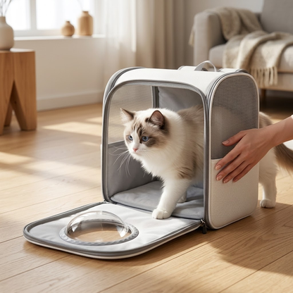 Large Anti-Stress Pet Backpack with Side Pocket