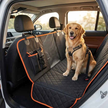 Black and Orange Pet Car Seat Cover